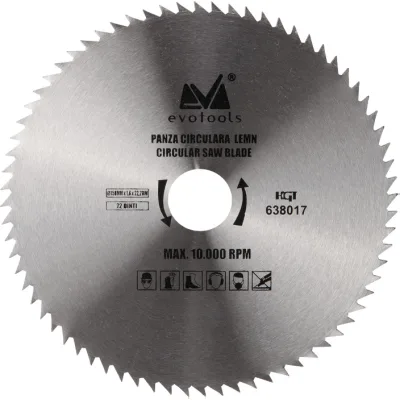 Panza Circulara Lemn 180 mm, 72 dinti, Evotools 638018
