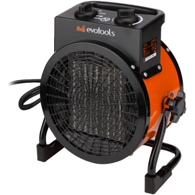 Aeroterma Electrica 2000w cu Rezistenta Ceramica, 150m³, 2 trepte, Evotools 681848