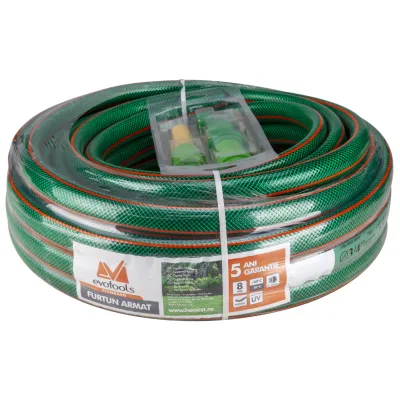 Furtun Armat apa Cu Accesorii 3/4 inch, 20 M, Evotools 635221