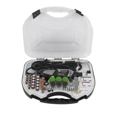 Set masina de gravat 450 W, 30000 rpm, 211 piese Prelungitor flexibil, Elprom EMG-450-211