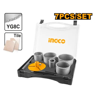 Set Carota Diamantata 5buc 33-83mm, Ingco AKCH0071