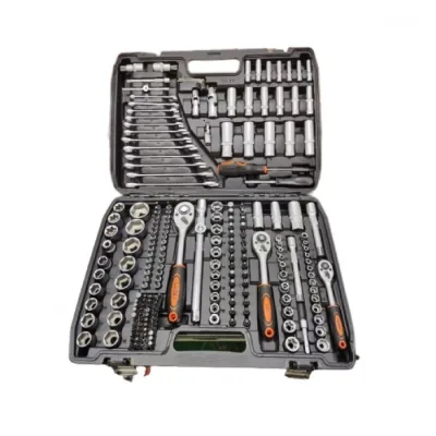 Trusa chei tubulare 216 piese, Crom Vanadiu, 1/2", 1/4", 3/8", Profesionala, Craft-Tec MX946