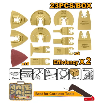 Set Accesorii Multi Tool 23 Bucati pe Acumulator INGCO – AKTMT2301 – Versatilitate si Performanta Extinsa pentru Scule Oscilante