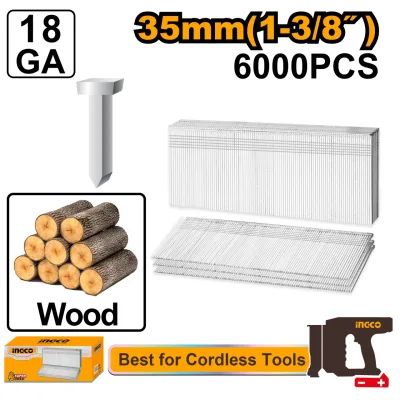 Cuie Lemn 35mm GA18 pentru Pistol Electric INGCO ANA18356, 6000 bucati, grosime 1.25x1.0mm, compatibile nailer, pentru tamplarie si montaj