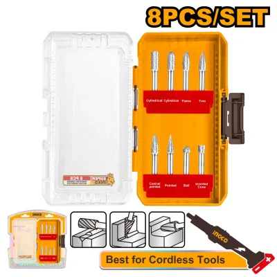 Set Freze Biax 8buc Carbură Tungsten Double Cut Prindere 6mm AKDL10801 – freze rotative pentru debavurare si prelucrare metal