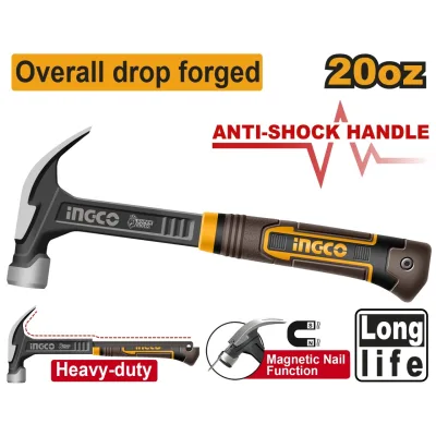 Ciocan Dulgher 560g HCH81020L – 20oz, Cap Forjat, Maner Antisoc, Functie Magnetica pentru Cuie