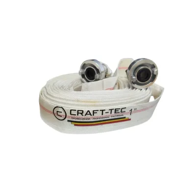 FURTUN POMPIER / FURTUN REFULARE APA CU CUPLE 1'' 20M 8 BARI, ALB, PENTRU MOTOPOMPA SI IRIGATII, CRAFT-TEC MX1209