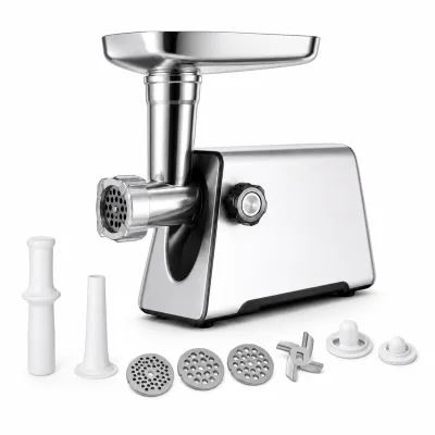 Masina de tocat carne INOX, 3500W, functie reverse, 3 in 1 cu adaptor chiftele, carnati CAMPION PROFESSIONAL