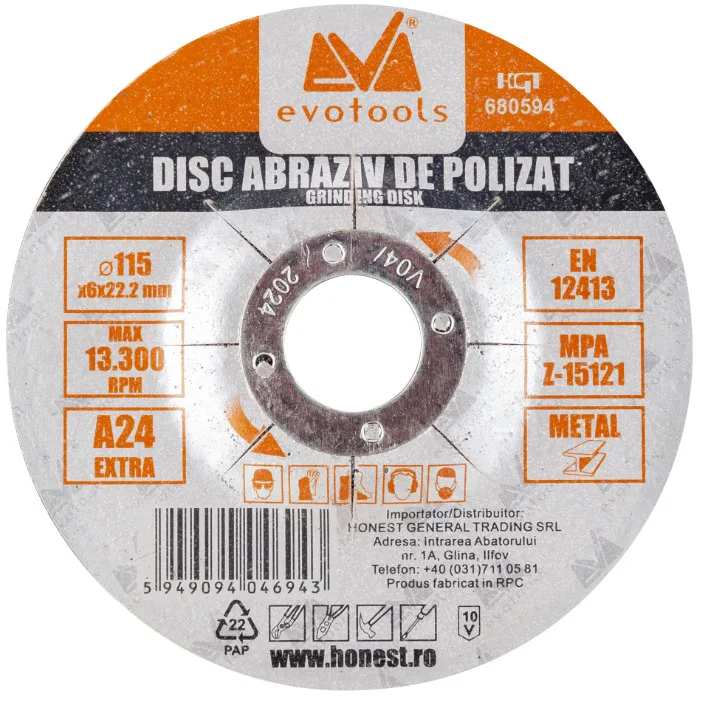 Disc Abraziv de Polizat ETS 115 x 6 mm; 24 granulatie