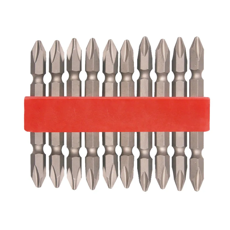 Set biti Varf Surubelnita Cr-V cu Doua Capete 10 buc PZ2 65 mm Evotools 605128