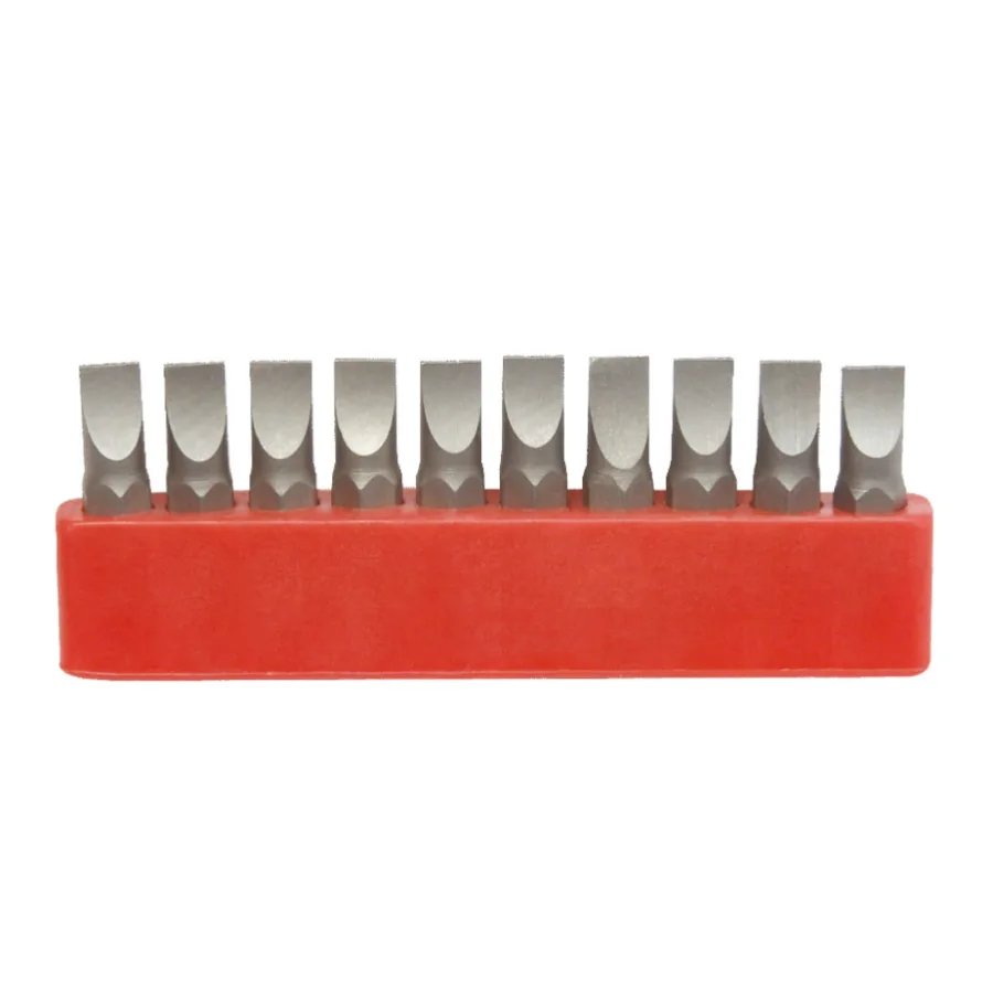 Set biti Varf Surubelnita Cr-V dreapta - 10 buc 6 x 25 mm Evotools 605114