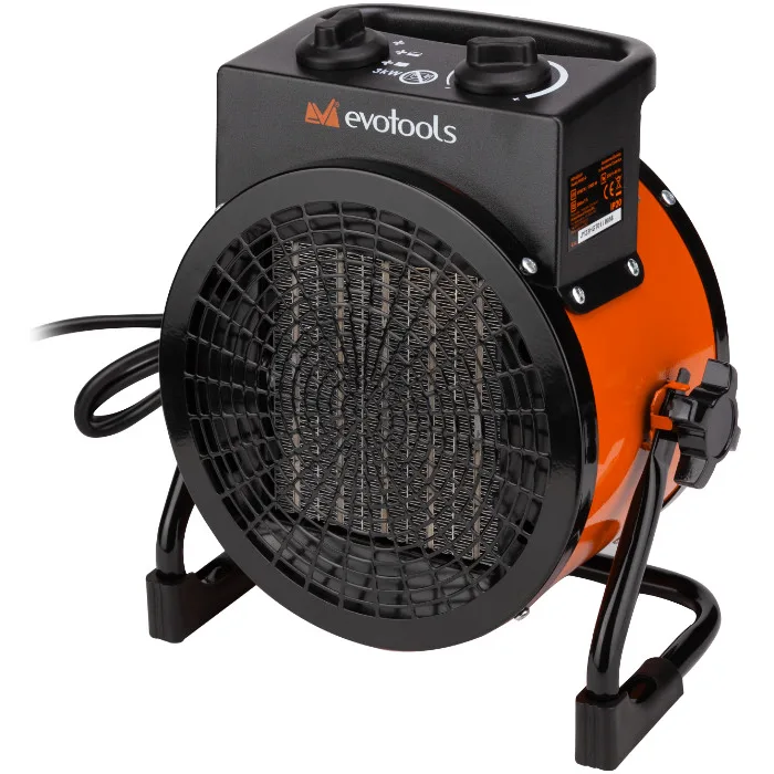 Aeroterma Electrica 2000w cu Rezistenta Ceramica, 150m³, 2 trepte, Evotools 681848