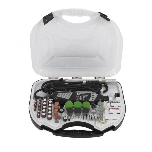 Set masina de gravat 450 W, 30000 rpm, 211 piese Prelungitor flexibil, Elprom EMG-450-211
