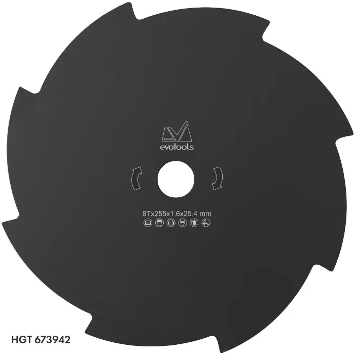 Disc Cutit Pentru Motocoasa 255x25.4x1.6 mm, 8 dinti, Evotools 673942