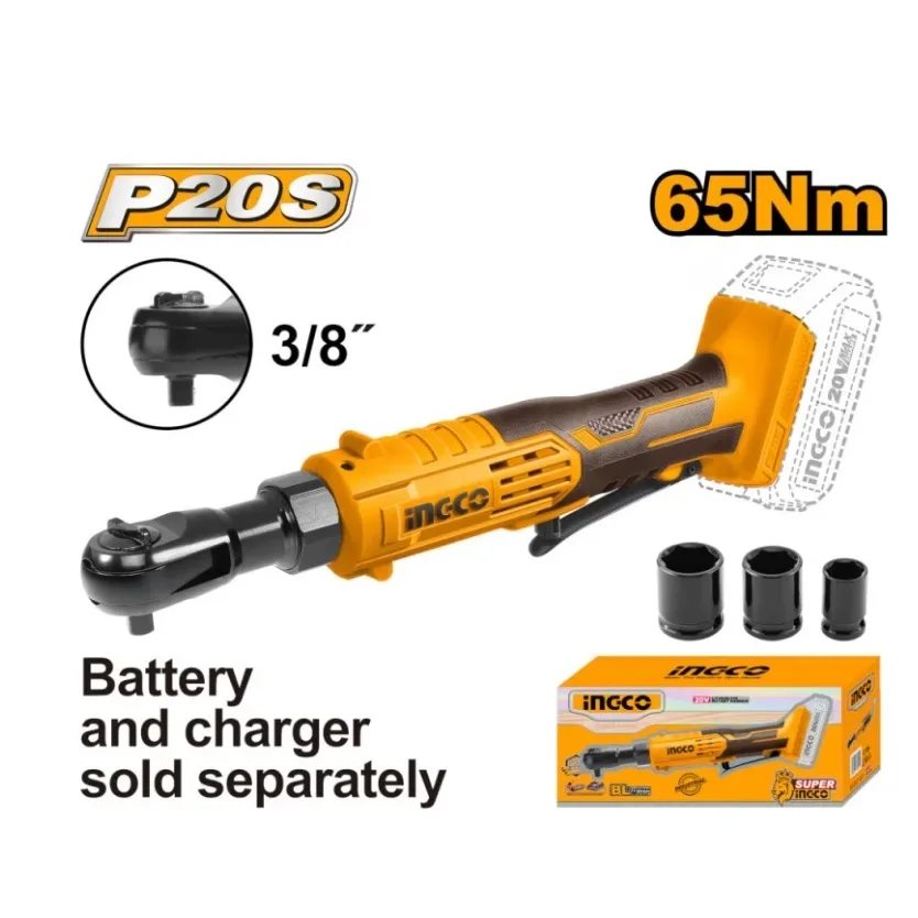 Surubelnita Antrenor cu Clichet si impact 3/8 20V 65Nm fara acumulator Ingco CDRLI2060151