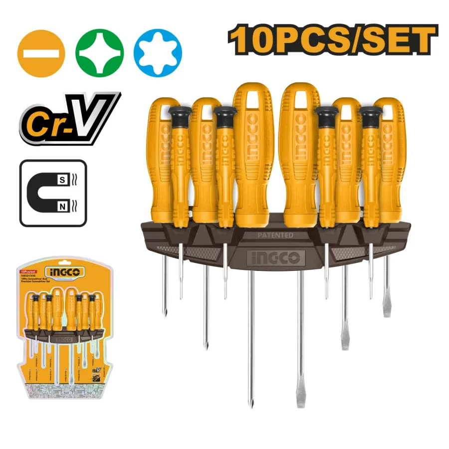 Surubelnite cu Suport 10pcs INGCO HKSD1058