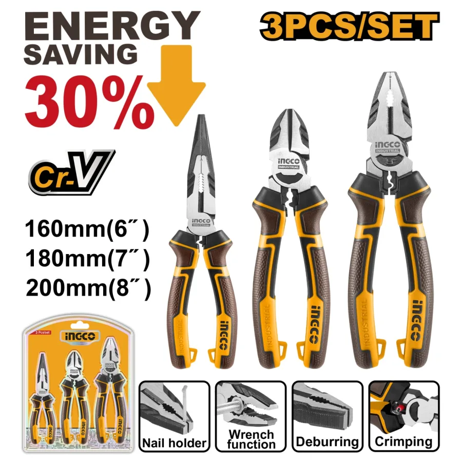 PATENTI INDUSTRIALI CU EFORT REDUS SET 3 BUC INGCO HKHLPS2831