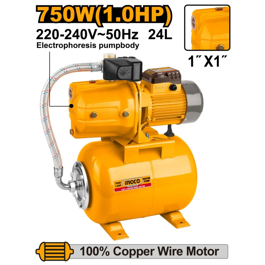 Hidrofor INGCO cu Vas 24L 750W INGCO JPT07508