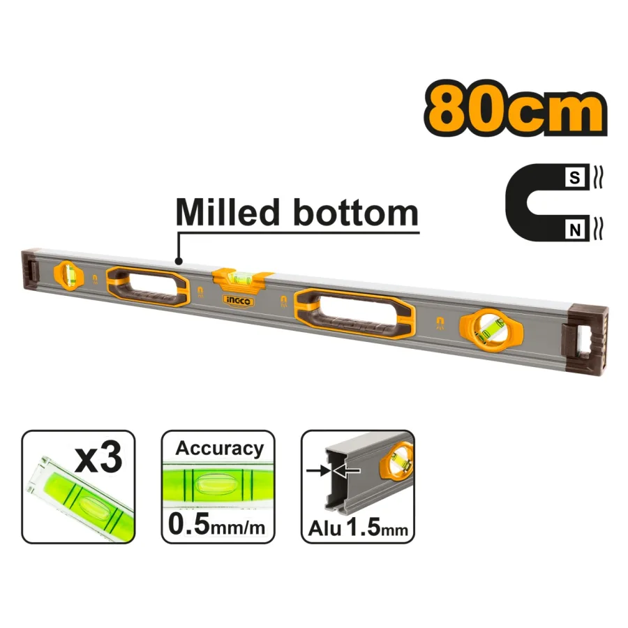 Boloboc 80cm Magnetic Industrial INGCO HSL38080M