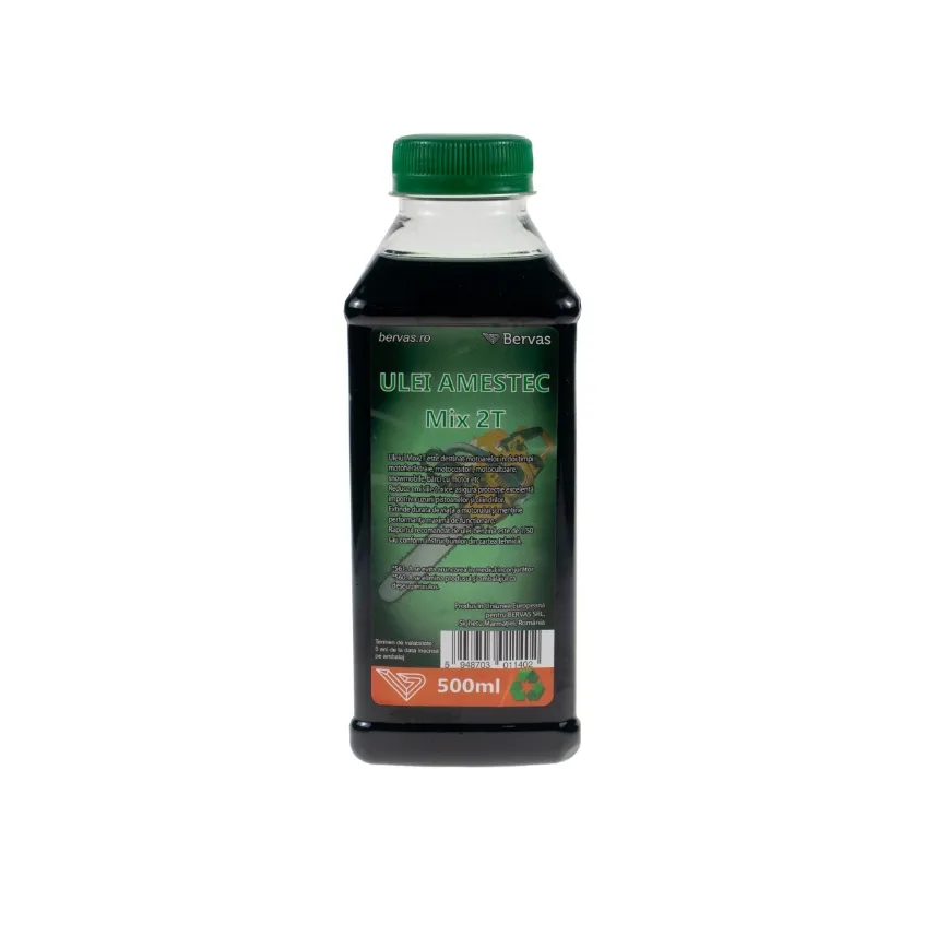 Ulei pentru Amestec 2T, 2 timpi Verde, 500ml, Bervas