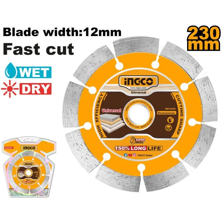 Disc Diamantat Segmentat 230 x 12mm INGCO DMD0123013