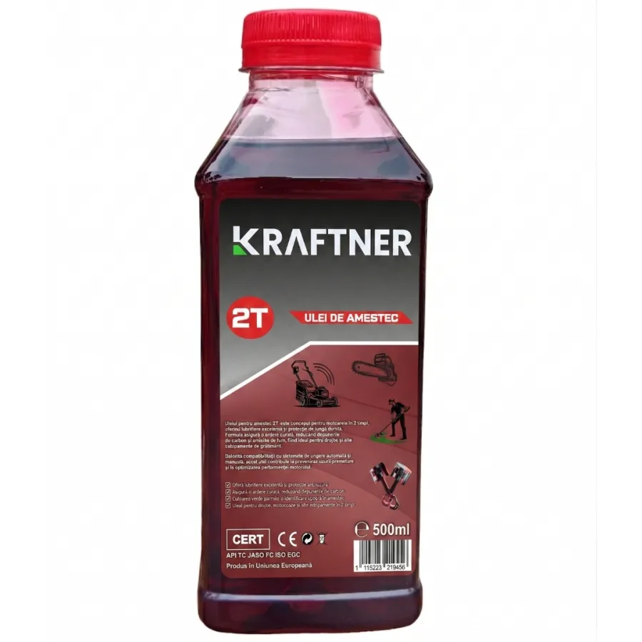 Ulei Amestec 2T timpi ROSU, 500ml, ORIGINAL KRAFTNER *produs in europa*