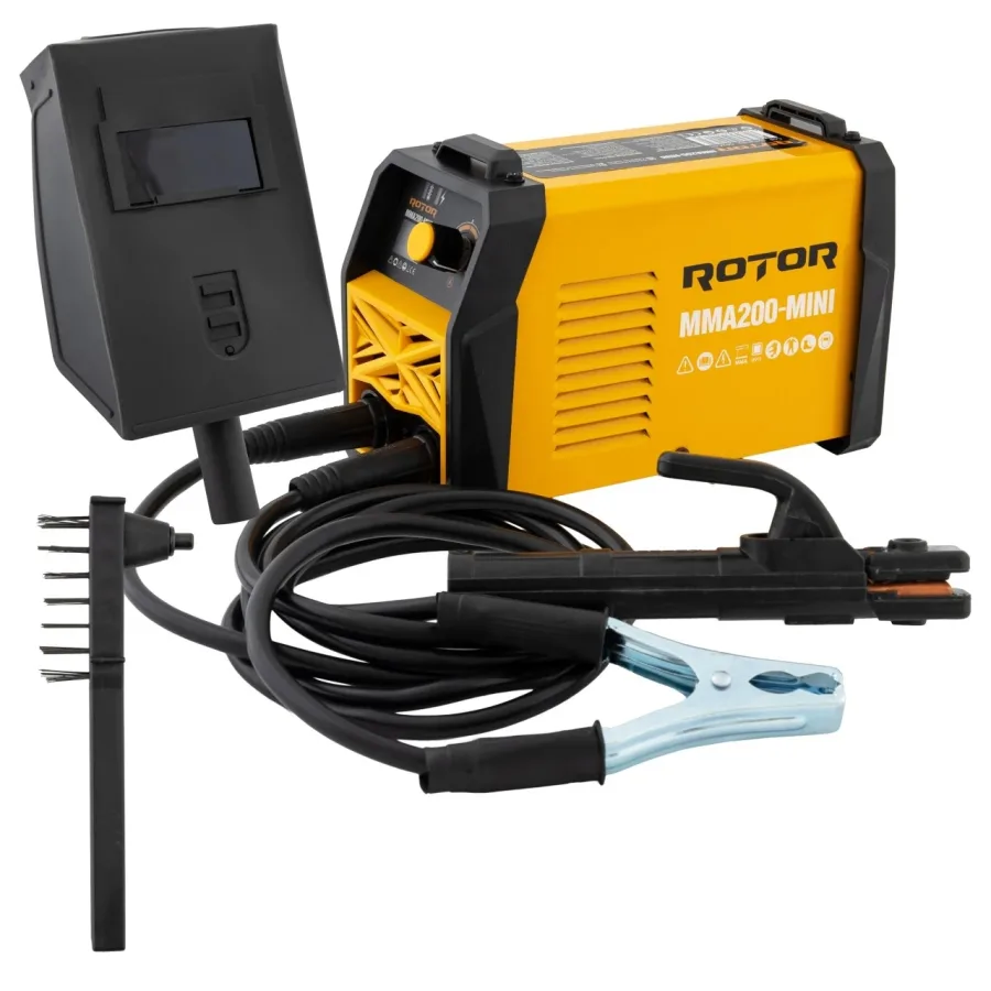 Aparat de sudura (invertor) 200A, 3.3kg, 1.6-5mm, LCD Color ROTOR MMA200-MINI 14678