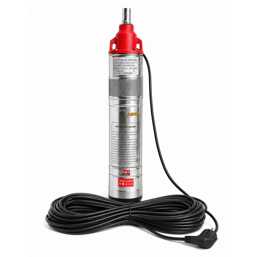 Pompa Apa Submersibila CABLU 20M, 1500W, Melc Inox, 4QGD, 140m inaltime, 5000l/h, IP68 – Cod CMP1475