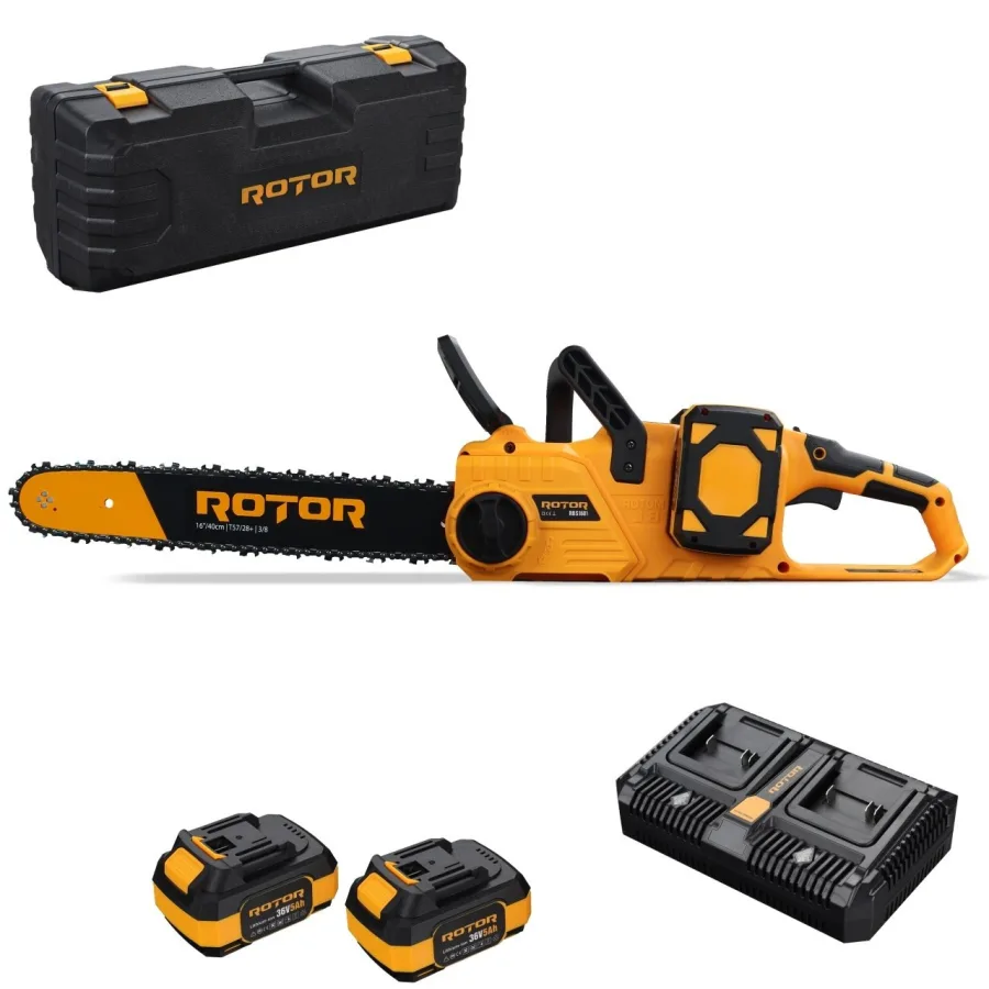 Drujba pe acumulator 36V, 5AH, lama 40cm, 26m/s, 6000rpm, 2 acumulatori, ungere automata Rotor RBS1601