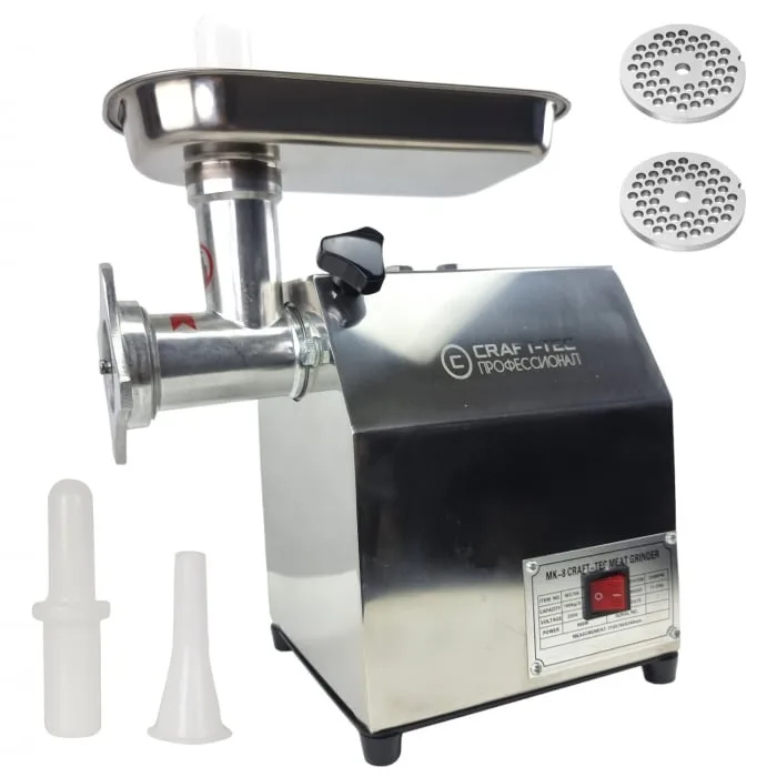Masina de tocat carne electrica 2500W, 100kg/h, profesionala, inox, Craft-Tec MX709
