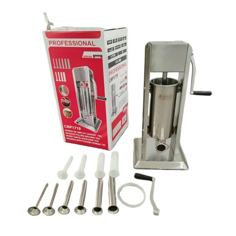 Masina de umplut carnati profesionala FULL-INOX, 7KG, 6 palnii inox Campion CMP1719