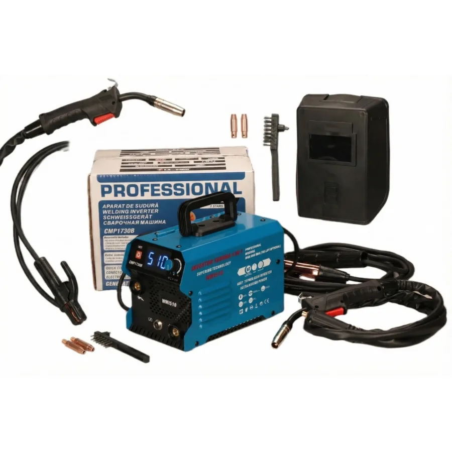 Aparat de sudura tip Invertor cu sarma 510A, MMA/MIG/MAG (TIG optional) *CABLU SUDURA 3M*, afisaj digital, ventilat, URAL MASH IGBT TEHNOLOGY ULTRA HYBRID POWER, CMP1730B